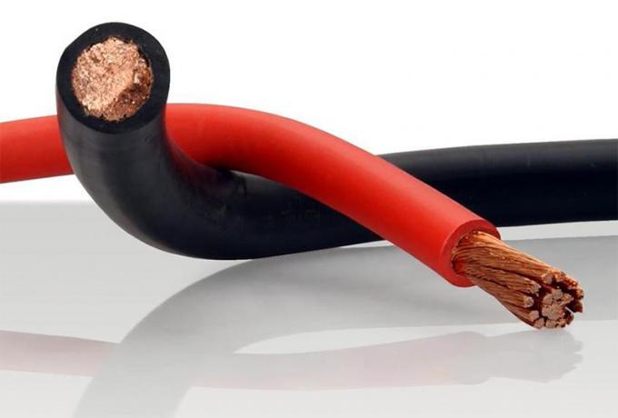 flexibles Gummischweißkabel des roten und schwarzen Batteriekabel-Cu
